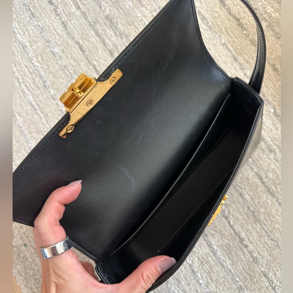Celine Black Leather Shoulder Bag with Gold Accent - Picture 4 of 4